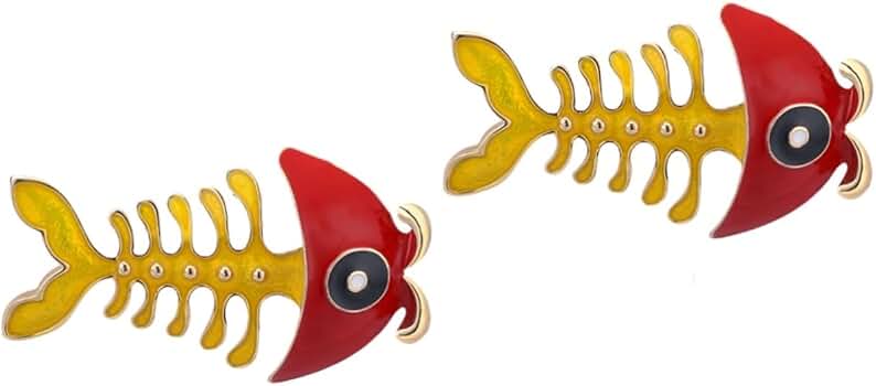 Amazon | LIFKOME 2個ファッション 魚骨デザイン ブローチ